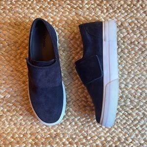 Vince Cage Sneakers Platform Leather Navy Blue 7.5